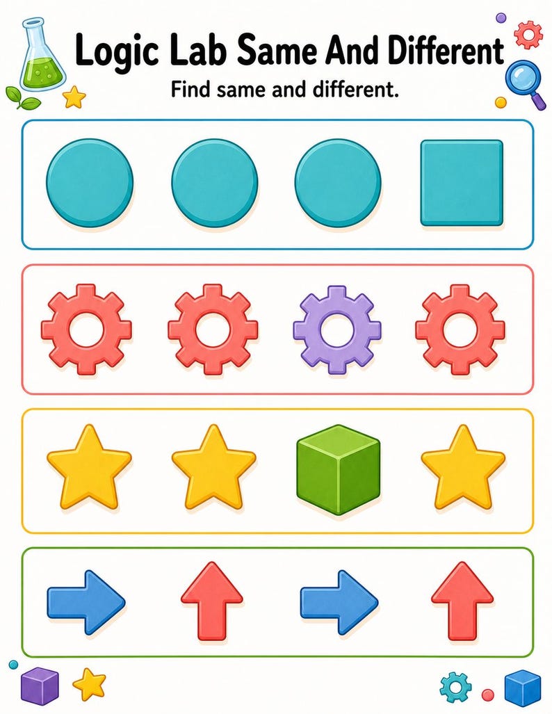 Bild logischen Labor | Logische Puzzle Arbeitsblätter für Kinder | Druckbare PDF | Digitaler Download Bild 3