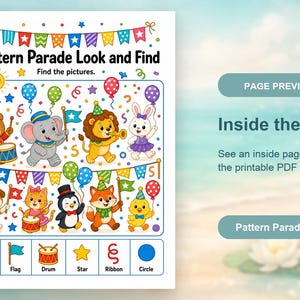 パターンパレードページ | パターンワークシート | 印刷可能なPDF | デジタルダウンロード 画像 10