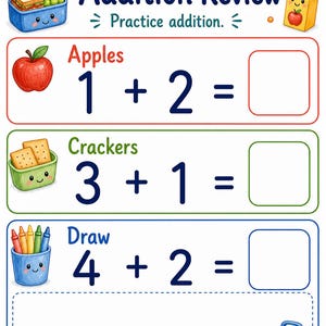 Lunchbox Addition | Addition Worksheets | Printable PDF | Digital Download image 7