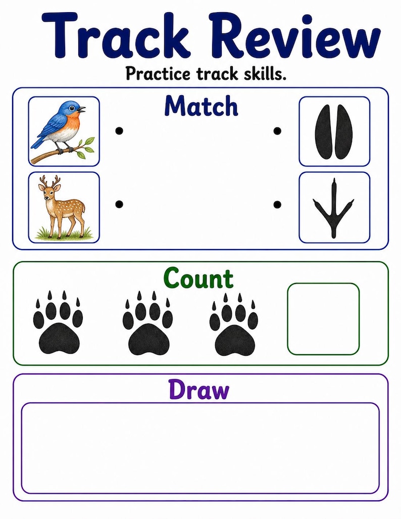 Animal Tracks Trail | Animal Tracks Worksheet | Printable PDF | Digital Download image 7