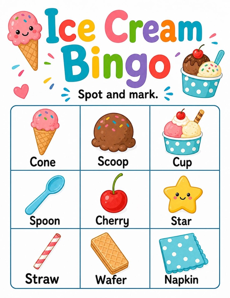 Pagine divertenti sul gelato / Attività sul gelato per bambini / PDF stampabile / Download digitale immagine 3