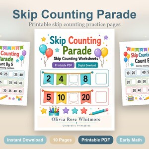 Skip Counting Parade | Skip Counting Worksheets | Printable PDF | Digital Download image 2