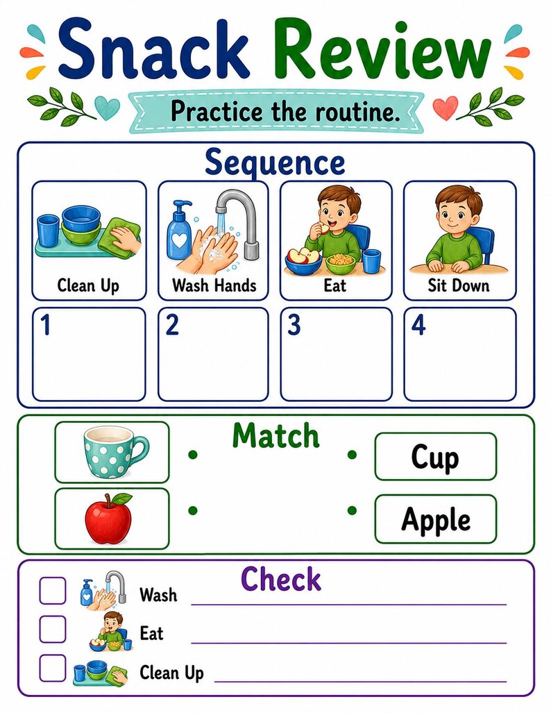 Guía para la hora de la merienda / Rutina / PDF imprimible / Descarga digital imagen 7