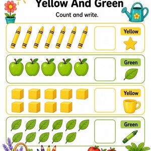 Color And Count Corner | Color and Count Worksheets | Printable PDF | Digital Download image 4