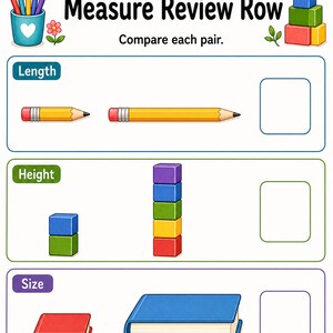 Atelier de mesure et de comparaison | Feuilles de calcul | PDF imprimable | Téléchargement numérique image 7