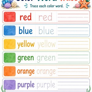 Ocean Color Splash | Color Worksheets | Printable PDF | Digital Download image 5