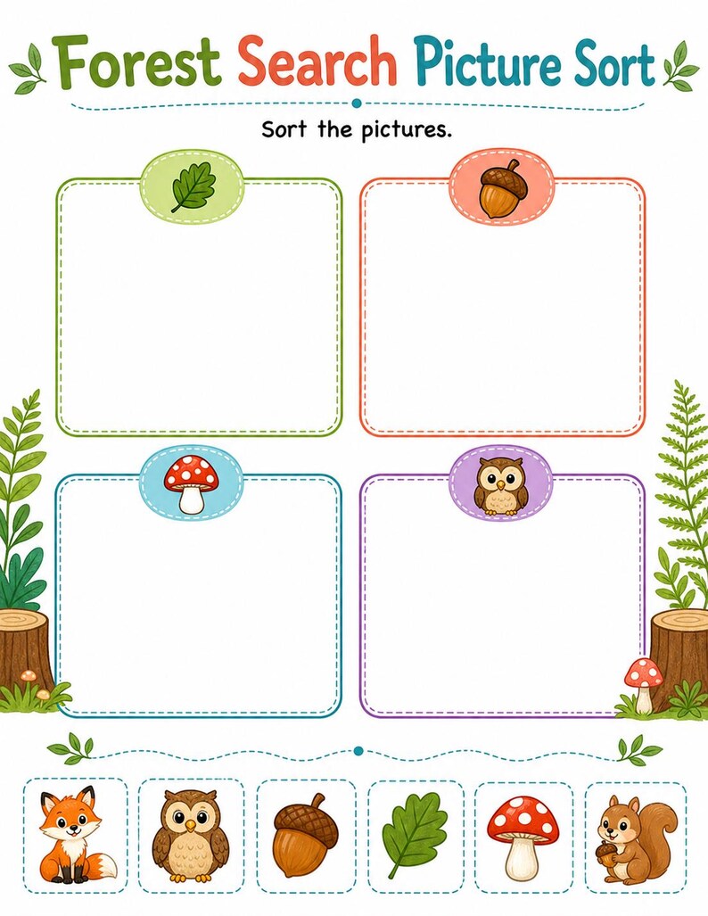 Im Wald suchen und finden | Schau und finde Arbeitsblätter | Druckbare PDF | Digitaler Download Bild 3
