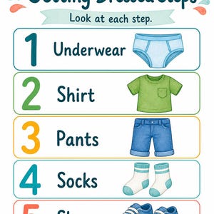 Dressed for the Day | Getting Dressed Visual Schedule | Printable PDF | Digital Download image 3