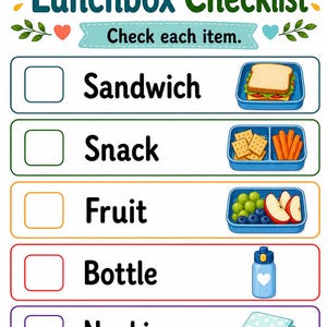 Pranzo al sacco pronto / Lista di controllo per il pranzo al sacco / PDF stampabile / Download digitale immagine 6