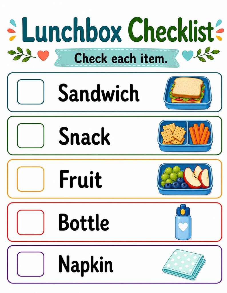 Pranzo al sacco pronto / Lista di controllo per il pranzo al sacco / PDF stampabile / Download digitale immagine 6