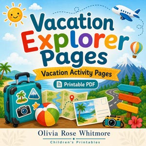 Vacation Explorer Pages | Vacation Activity Pages | Printable PDF | Digital Download image 1