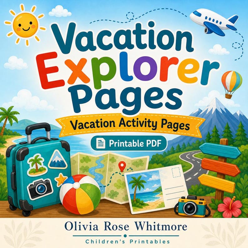 Vacation Explorer Pages | Vacation Activity Pages | Printable PDF | Digital Download image 1