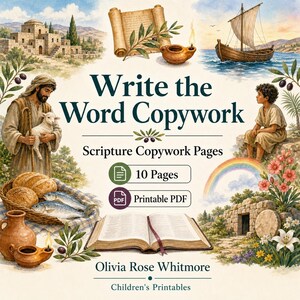 聖書書き写しワークシート｜聖書書き写しページ｜印刷可能なPDF｜デジタルダウンロード