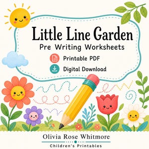 Little Line Garden | Arkusze do nauki pisania | Do druku w formacie PDF | Pobieranie cyfrowe zdjęcie 1