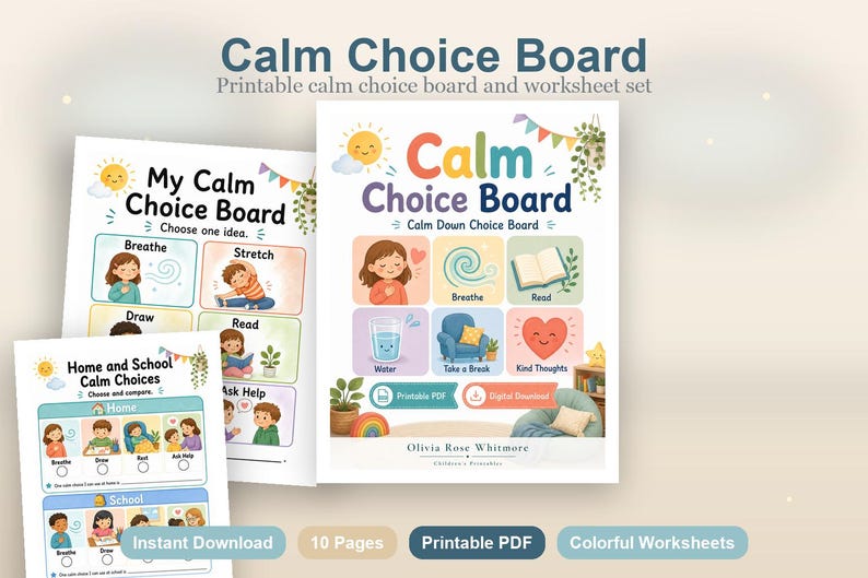 Calm Choice Board | Calm Down Choice Board | Printable PDF | Digital Download image 2