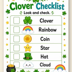 Aktivitetsblad för lyckoklöver | Aktivitetsblad för St Patricks Day | Utskrivbar PDF | Digital nedladdning bild 9