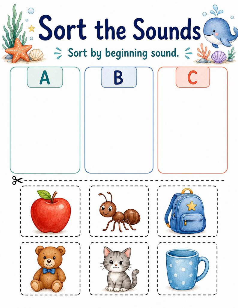 Backpack Beginning Sounds | Beginning Sounds Worksheets | Printable PDF | Digital Download image 6