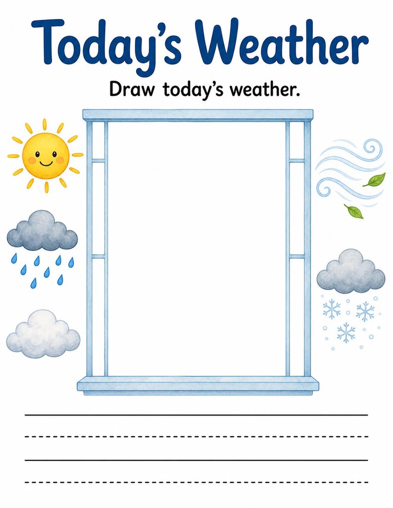 Weather Watch Window | Weather Worksheets | Printable PDF | Digital Download image 4