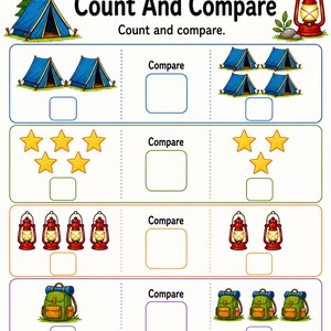 Compare Number Camp | Comparing Numbers Worksheets | Printable PDF | Digital Download image 5