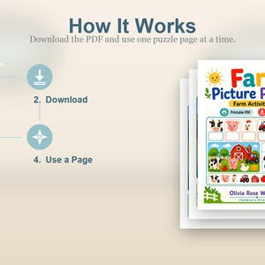 Bauernhof Bilderpuzzle | Farmaktivitätsseiten | Druckbare PDF | Digitaler Download Bild 8