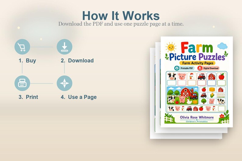 Bauernhof Bilderpuzzle | Farmaktivitätsseiten | Druckbare PDF | Digitaler Download Bild 8