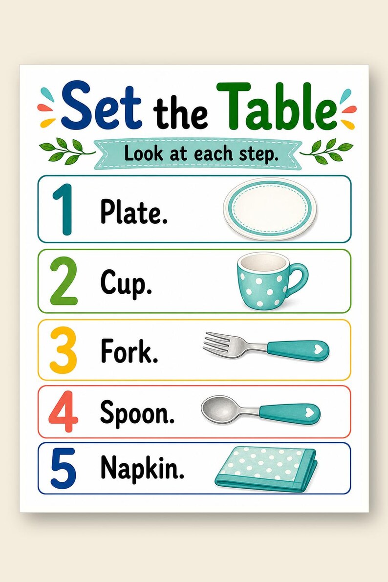 Table Helper Tray | Table Setting Chart | Printable PDF | Digital Download image 9