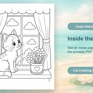 Kolorowanki Kitty Cafe | Kolorowanki z kotami | Do druku w formacie PDF | Pobierz cyfrowo zdjęcie 10