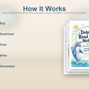 Dolfijn roadtripnotities | reisdagboek voor kinderen | Afdrukbare pdf | Digitale download afbeelding 4