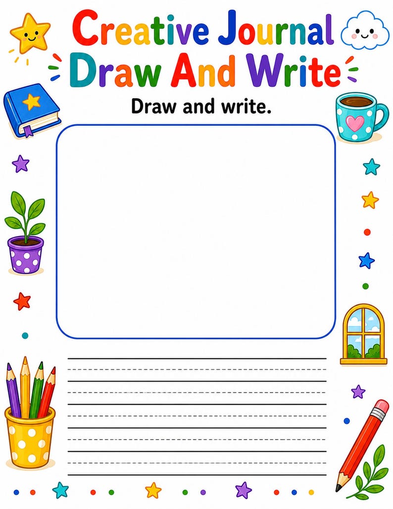 Creative Journal Pages | Journal Prompts for Kids | Printable PDF | Digital Download image 5