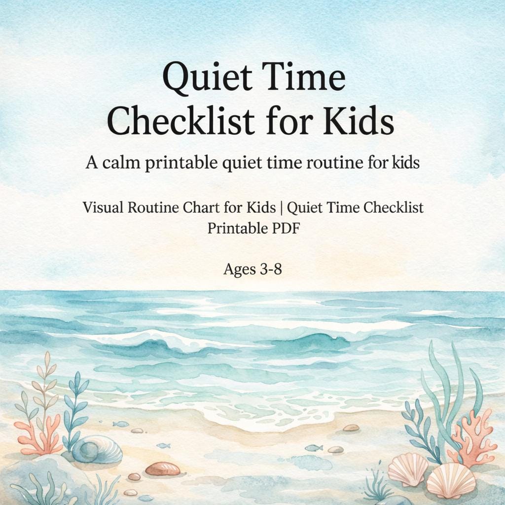 Quiet Time Checklist for Kids | Visual Routine Chart for Kids ...