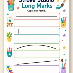 Stroke Practice Studio | Stroke Practice Worksheets | Printable PDF | Digital Download image 9