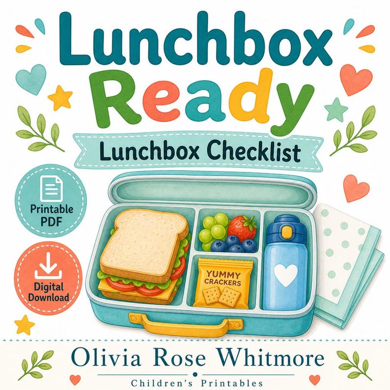 Pranzo al sacco pronto / Lista di controllo per il pranzo al sacco / PDF stampabile / Download digitale immagine 1