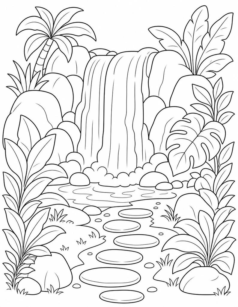 Desenhos para colorir de explorador da selva | Desenhos para colorir da selva | PDF para imprimir | Download digital imagem 5