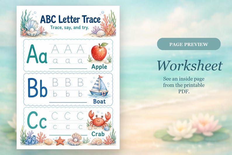 Coral Cove Counting | Preschool Worksheets | Printable PDF | Digital Download image 6