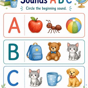 Backpack Beginning Sounds | Beginning Sounds Worksheets | Printable PDF | Digital Download image 3