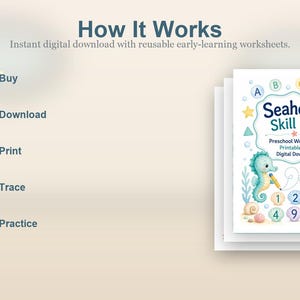 Seahorse Skill Path | Preschool Worksheets | Printable PDF | Digital Download image 4