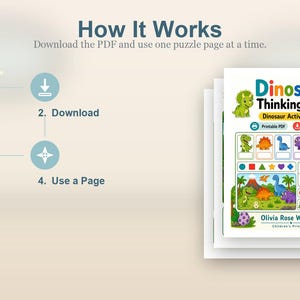 Dinosaur Thinking Pages | Dinosaur Activity Sheets | Printable PDF | Digital Download image 8