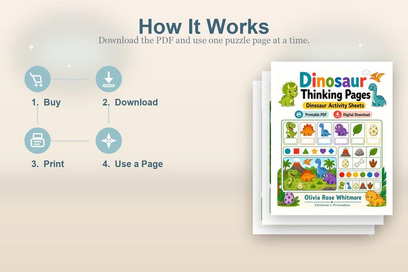 Dinosaur Thinking Pages | Dinosaur Activity Sheets | Printable PDF | Digital Download image 8