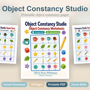 Object Constancy Studio | Object Constancy Worksheets | Printable PDF | Digital Download image 2