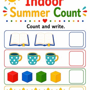 Indoor Sommer Spiel Seiten | Indoor-Sommeraktivitäten für Kinder | Druckbare PDF | Digitaler Download Bild 5