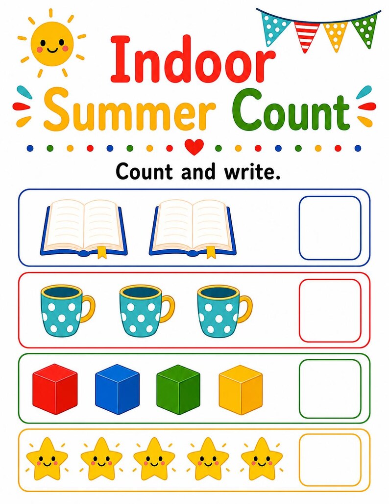 Indoor Sommer Spiel Seiten | Indoor-Sommeraktivitäten für Kinder | Druckbare PDF | Digitaler Download Bild 5
