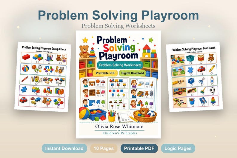 Spazio giochi per la risoluzione dei problemi / Schede di lavoro per la risoluzione dei problemi / PDF stampabile / Download digitale immagine 2