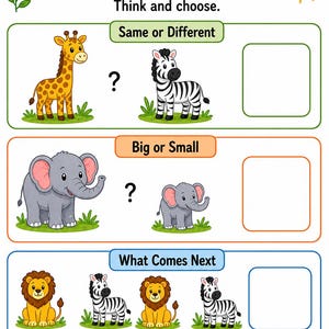 Odd One Out Safari | Visual Discrimination Worksheets | Printable PDF | Digital Download image 7