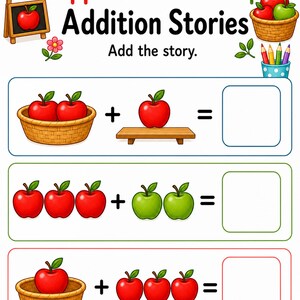 Apple Addition Shop | Additionsblad | Utskrivbar PDF | Digital nedladdning bild 7