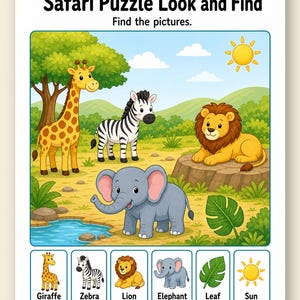 Odd One Out Safari | Visual Discrimination Worksheets | Printable PDF | Digital Download image 9