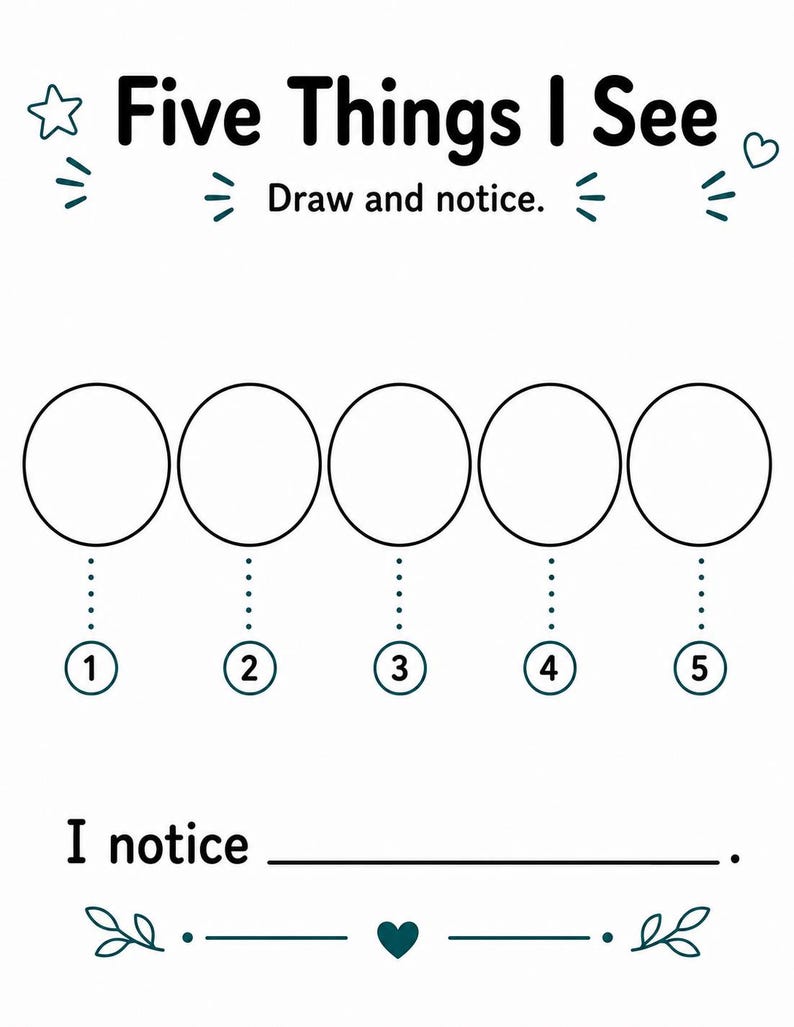 Páginas de Momentos de Atención Plena / Hojas de Trabajo de Atención Plena para Niños / PDF Imprimible / Descarga Digital imagen 4