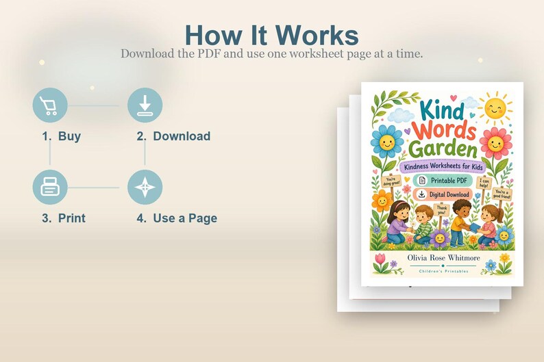 Kind Words Garden | Kindness Worksheets for Kids | Printable PDF | Digital Download image 8