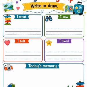 Postcard Memory Pages | Travel Journal for Kids | Printable PDF | Digital Download image 7