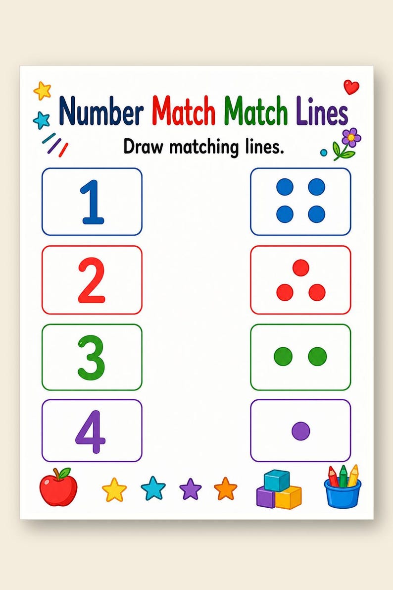 Number Quantity Mats | Number Matching Worksheets | Printable PDF | Digital Download image 9