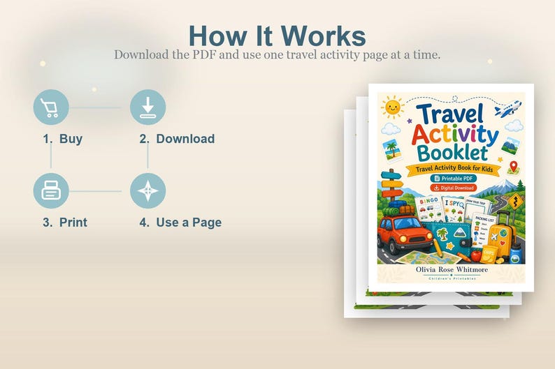 Cuaderno de actividades de viaje / Libro de actividades de viaje para niños / PDF imprimible / Descarga digital imagen 8